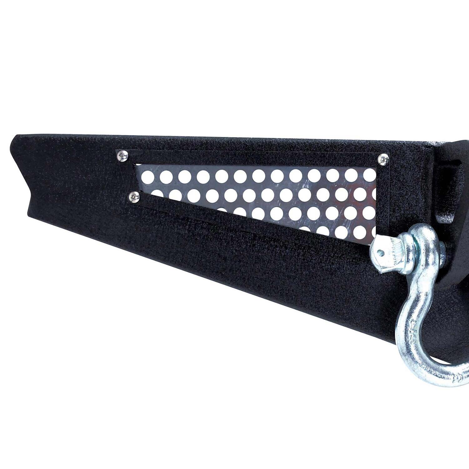 Rear Bumper with License Plate Frame and LED Lights Textured Black