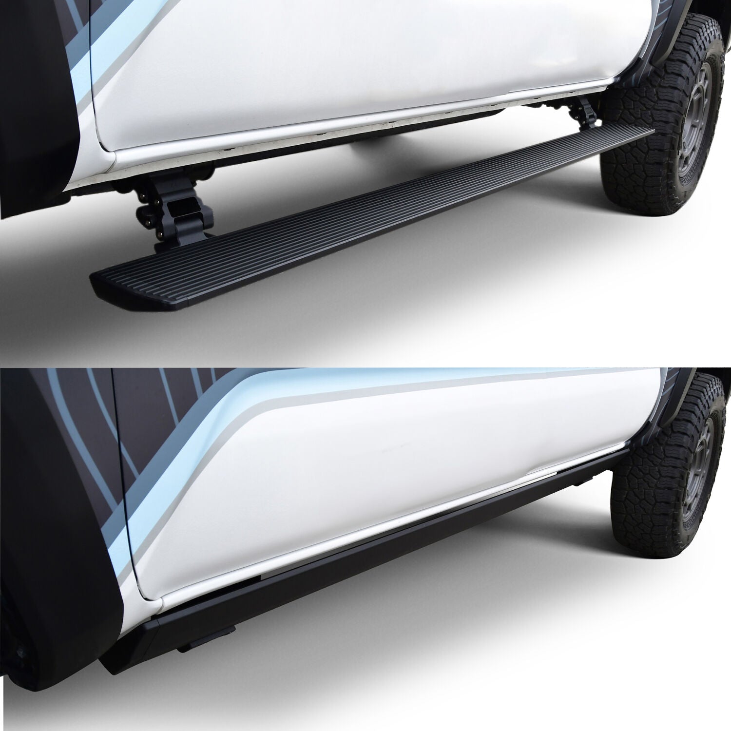 Powered Retractable Running Boards Textured Black