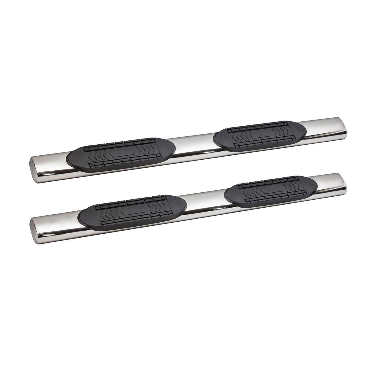 6 in. Oval Straight Stainless Steel Cab Length Step Nerf Bar - 5-60591