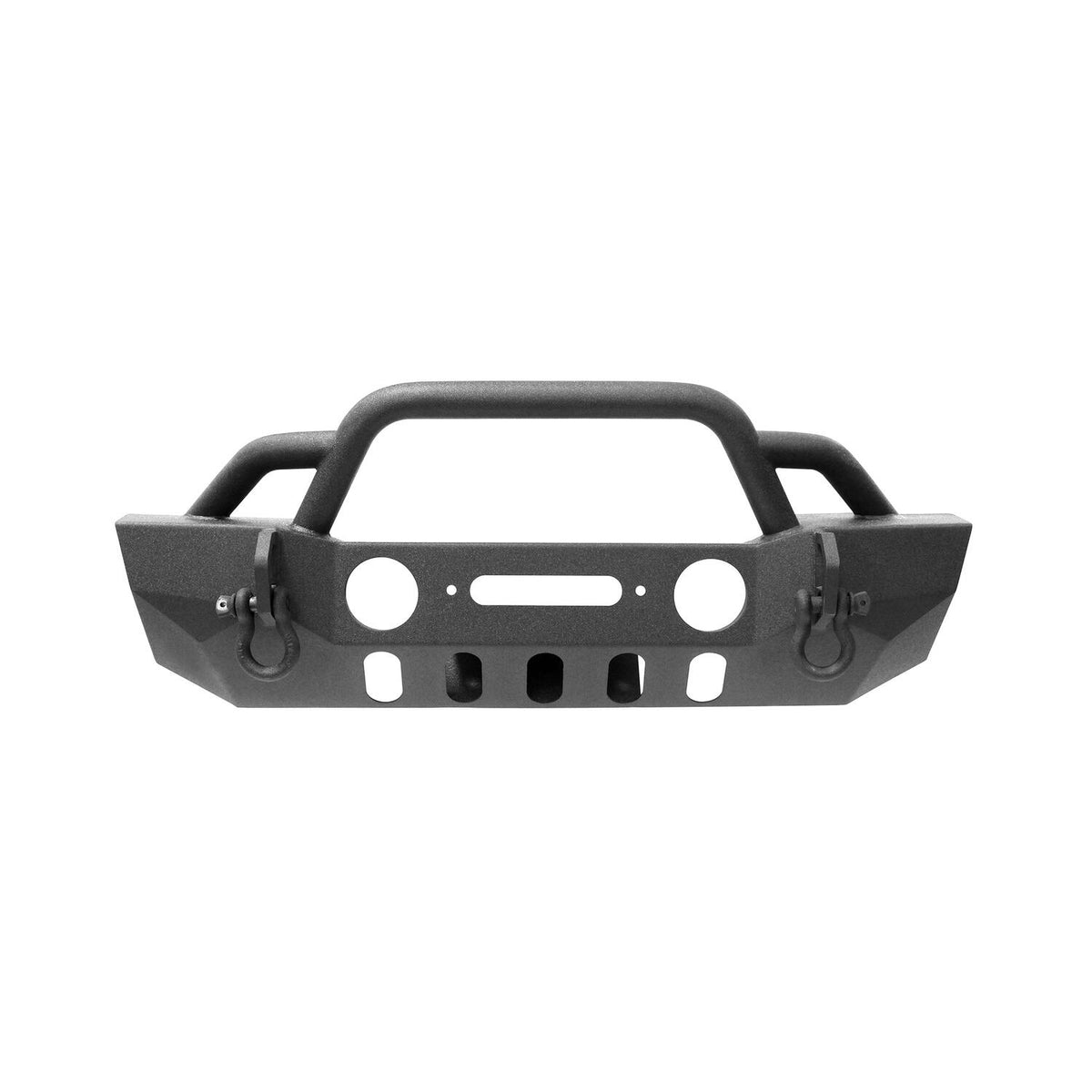 Stubby Front Bumper With Winch Plate Textured Black - 6-75101