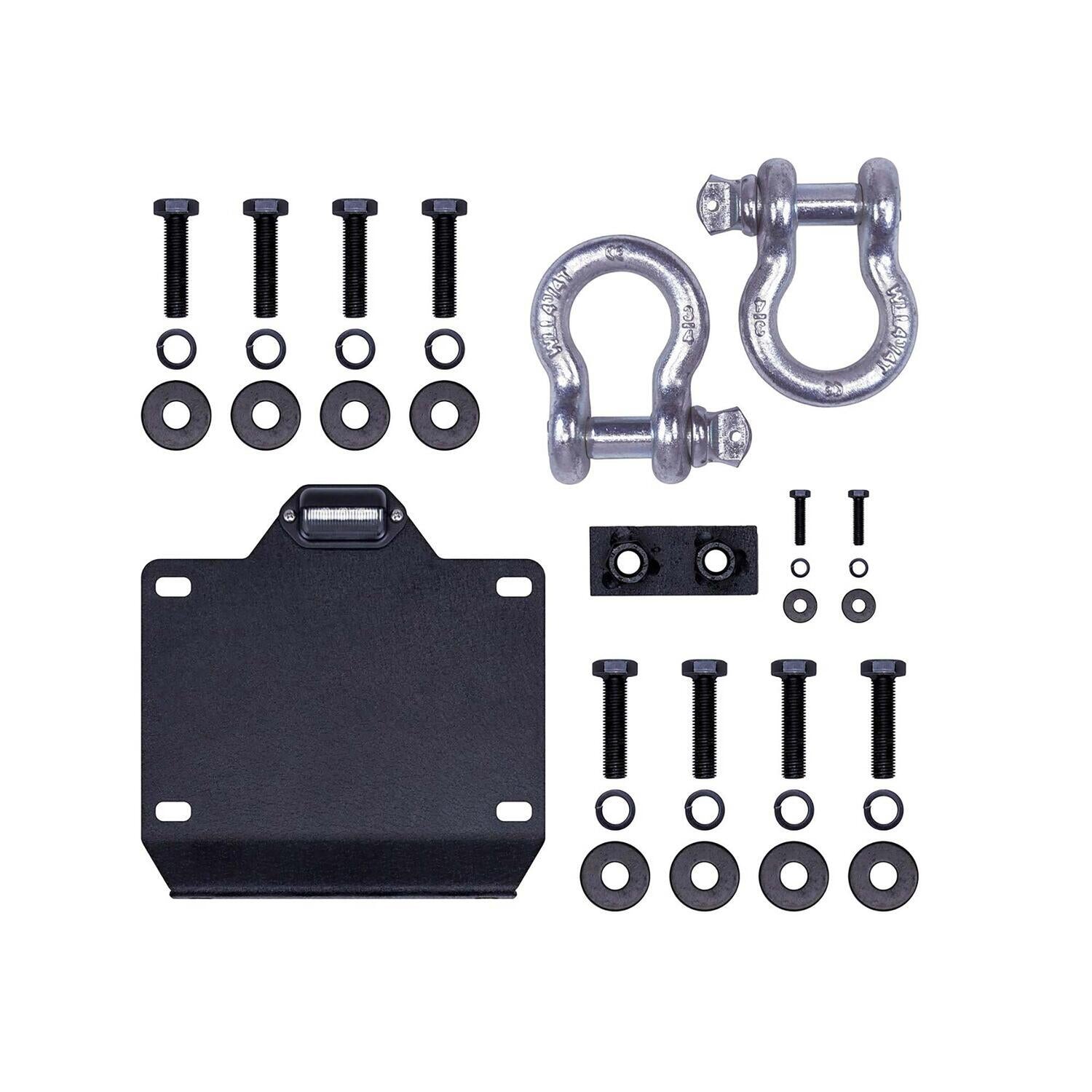 Rear Bumper with License Plate Frame and LED Lights Textured Black