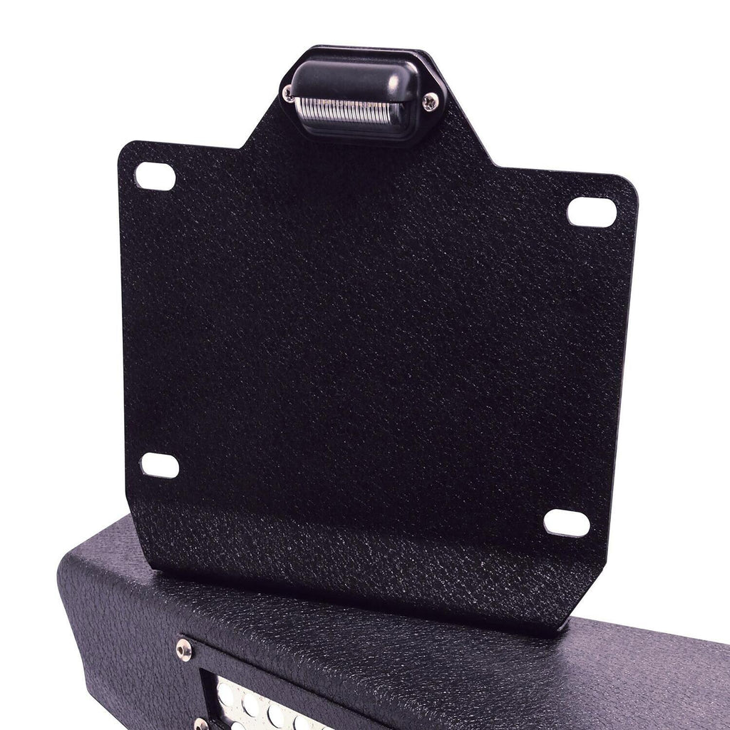 Rear Bumper with License Plate Frame and LED Lights Textured Black