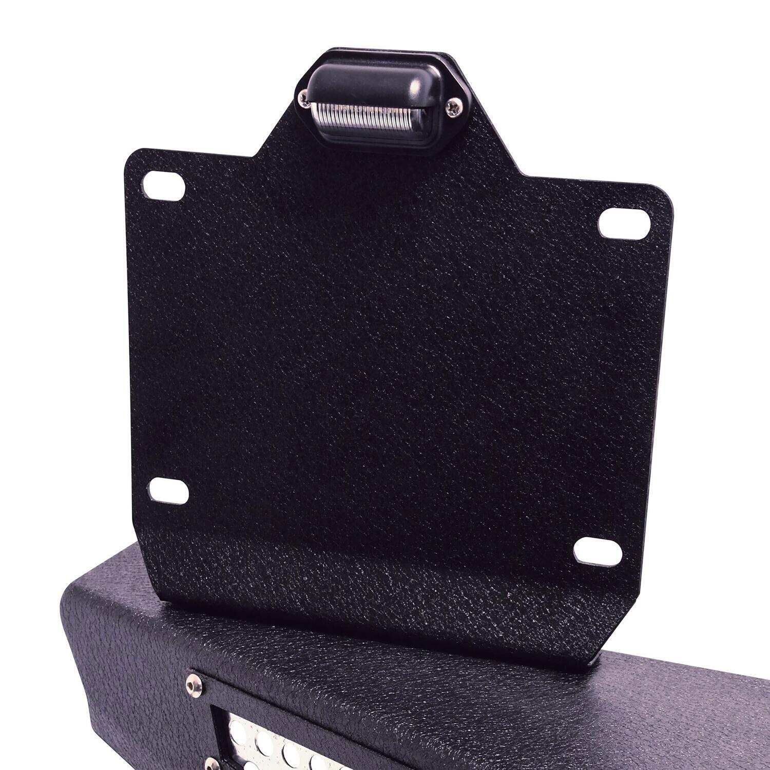 Rear Bumper with License Plate Frame and LED Lights Textured Black