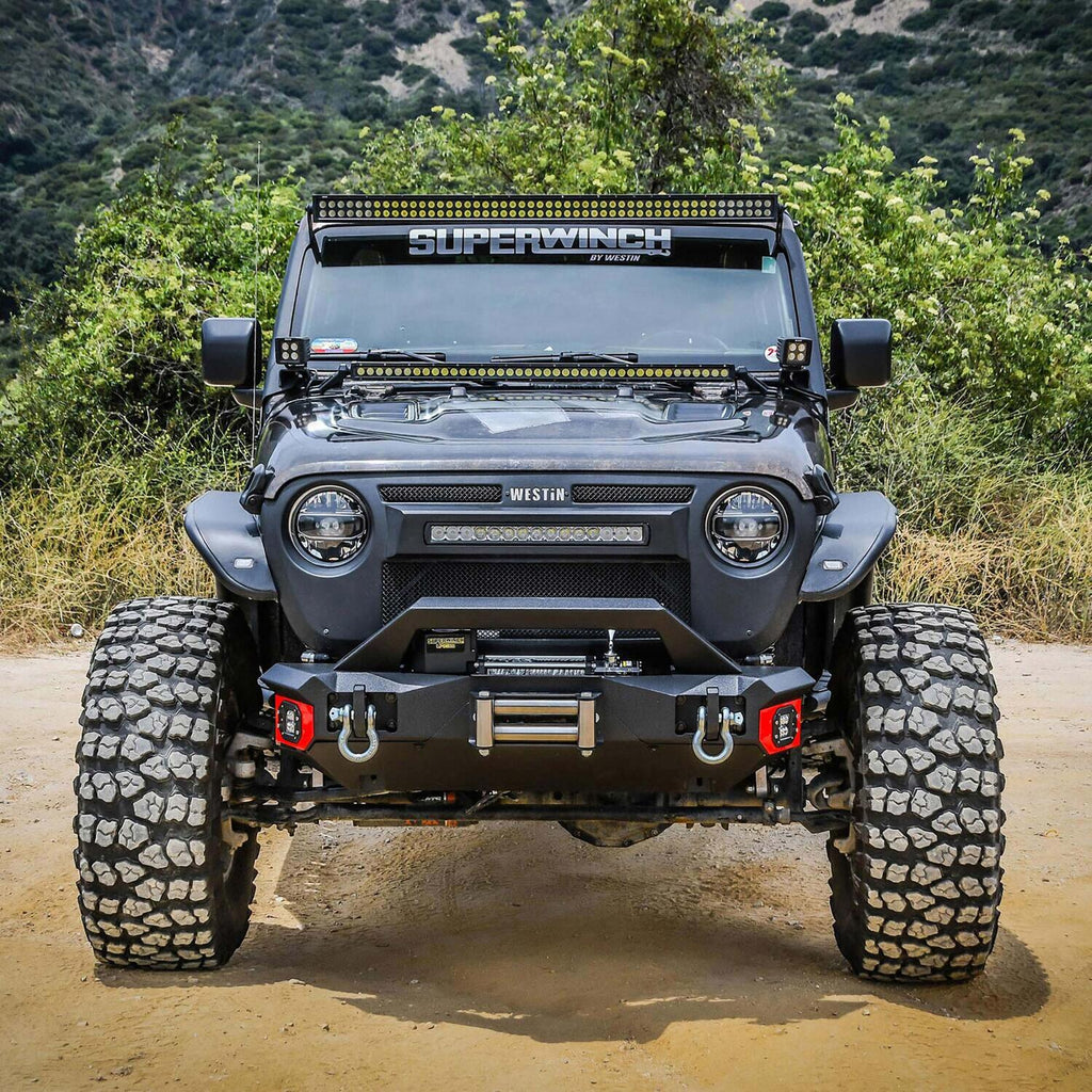 Stubby Front Bumper with Fog Light Opening Textured Black