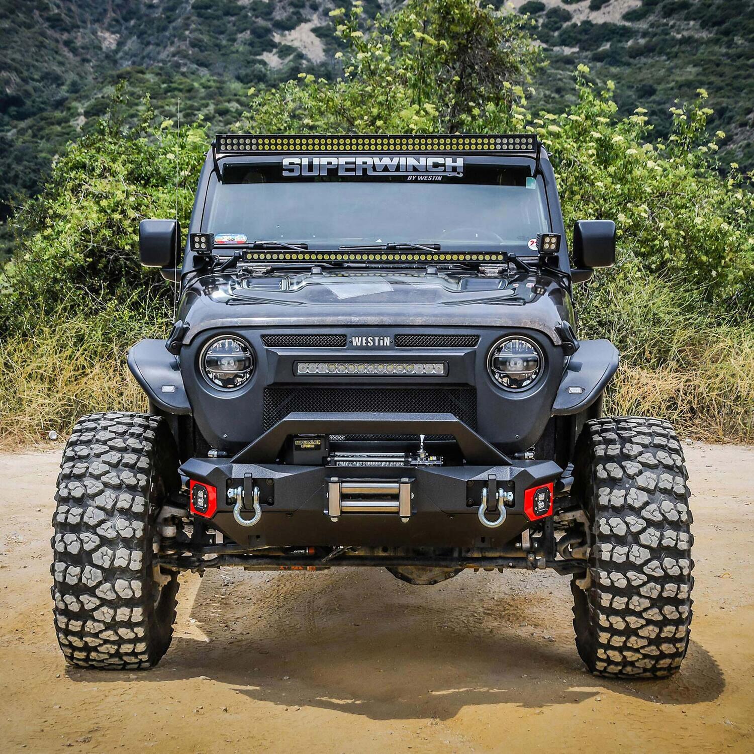 Stubby Front Bumper with Fog Light Opening Textured Black