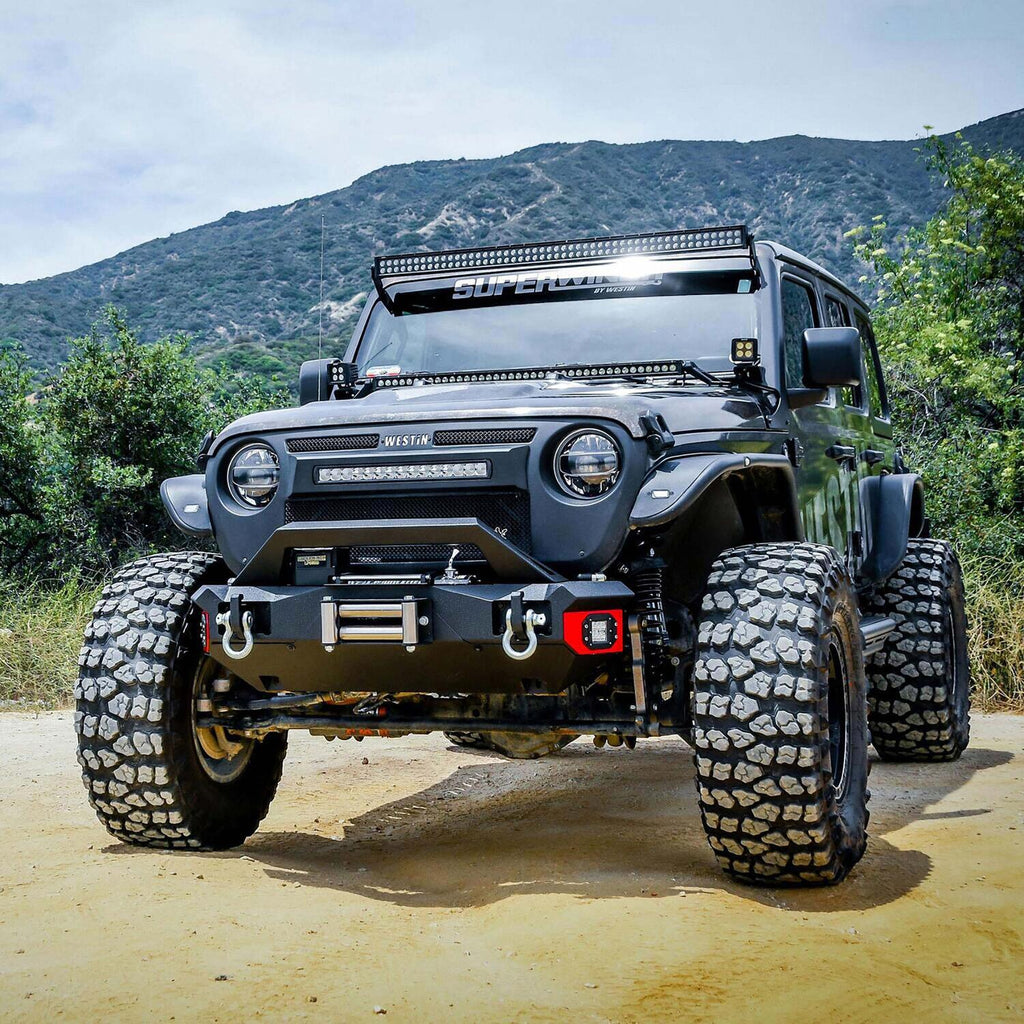 Stubby Front Bumper with Fog Light Opening Textured Black