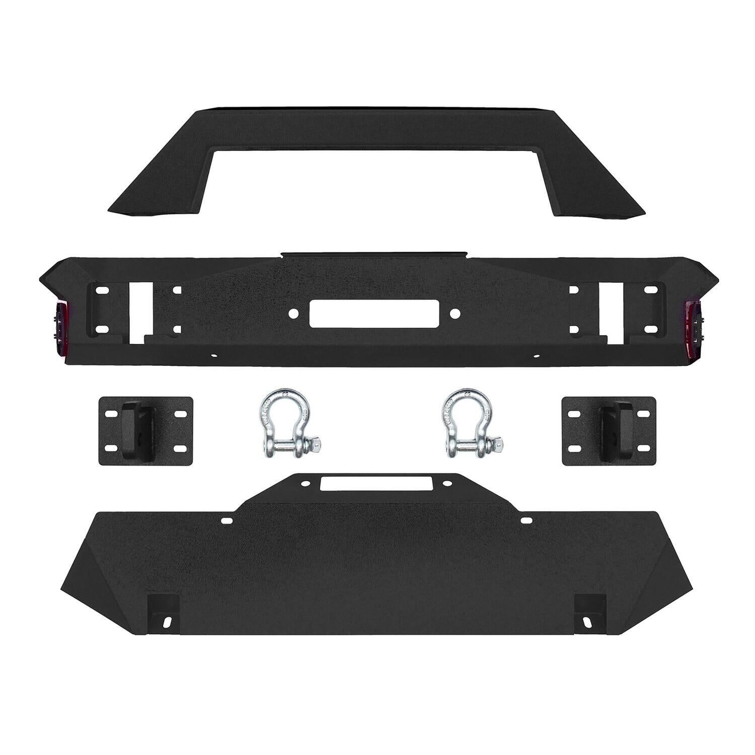 Stubby Front Bumper with Fog Light Opening Textured Black