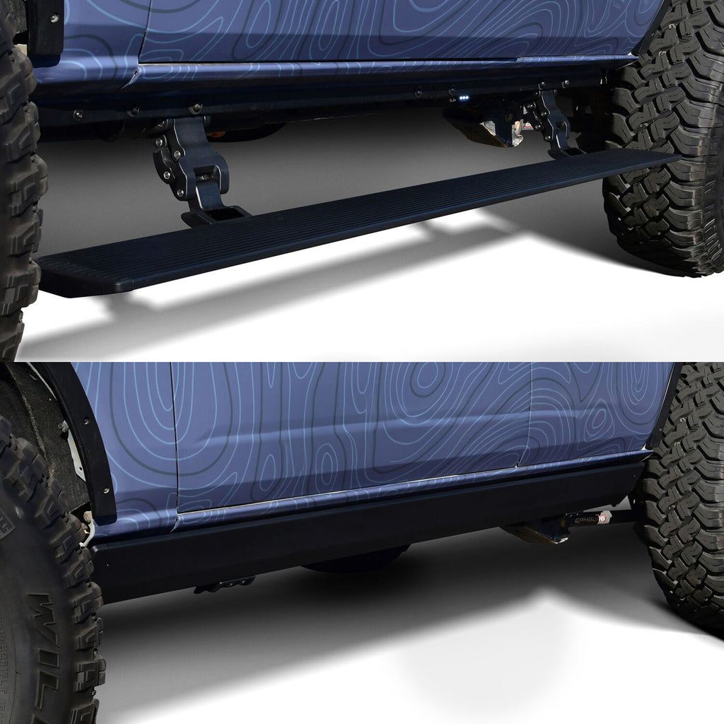 Powered Retractable Running Boards Textured Black